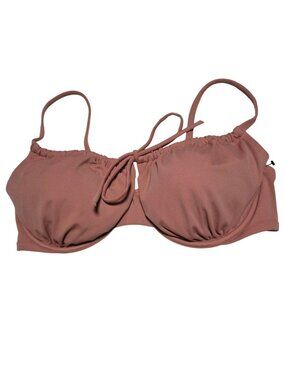 Shade & Shore Rust Bikini Top Size 36D Adjustable Straps Padded Underwire Swim
